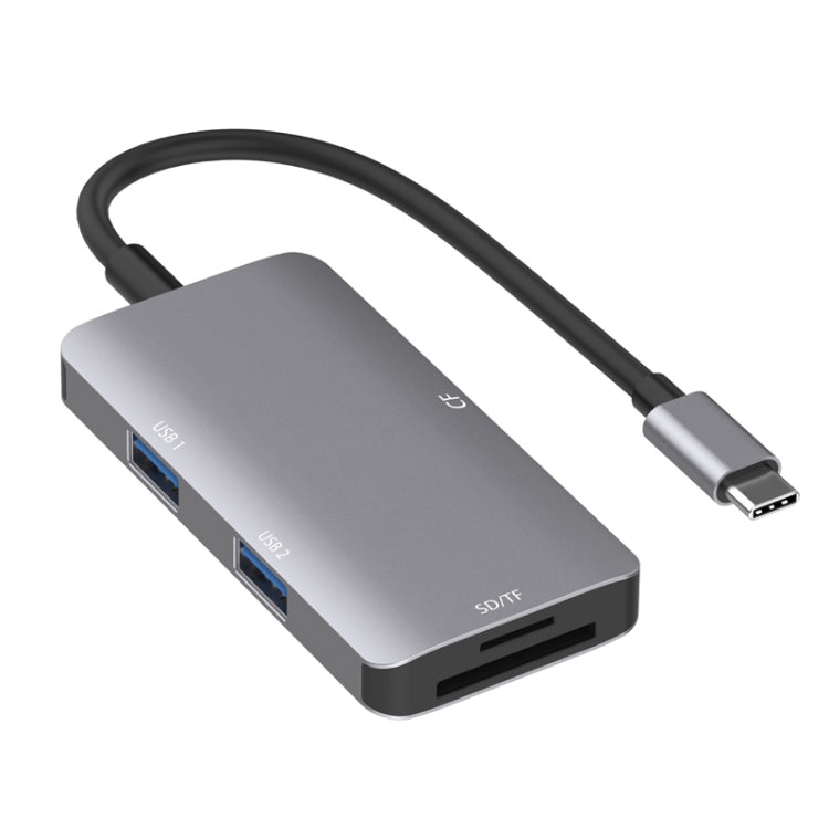 5 合 1 數據讀取集線器轉接器，帶 SD / TF / CF 卡槽，雙 USB3.0 埠，雙 USB3.0+SD / TF / CF 卡槽