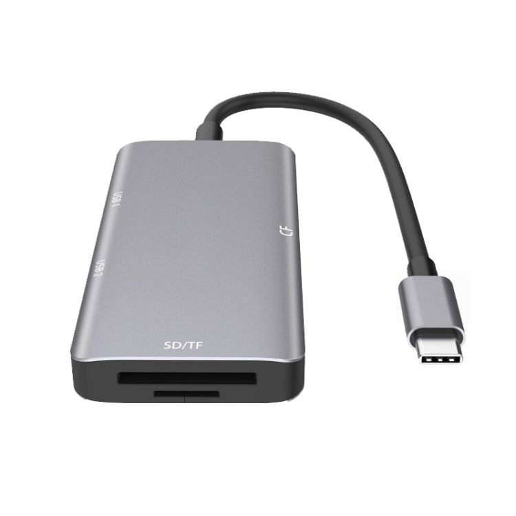 5 合 1 數據讀取集線器轉接器，帶 SD / TF / CF 卡槽，雙 USB3.0 埠，雙 USB3.0+SD / TF / CF 卡槽