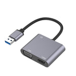 3 合 1 USB 轉 HDMI / VGA / 音頻集線器轉接器