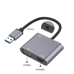 3 合 1 USB 轉 HDMI / VGA / 音頻集線器轉接器