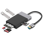 6 合 1 USB 3.0 轉 USB3.0 x 2+CF 卡+TF 卡+SD 卡+XQD 卡集線器轉接器