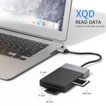 6 合 1 USB 3.0 轉 USB3.0 x 2+CF 卡+TF 卡+SD 卡+XQD 卡集線器轉接器