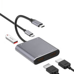 4 合 1 Type-C 轉雙 HDMI + USB + Type-C 集線器轉接器