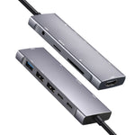 9 合 1 USB Type-C 轉 HDMI+USB3.0x3+Type-C+PD+SD/TF+音頻集線器轉接器，HDMI+USB3.0x3+Type-C+PD+SD/TF+音頻 轉 Type-C
