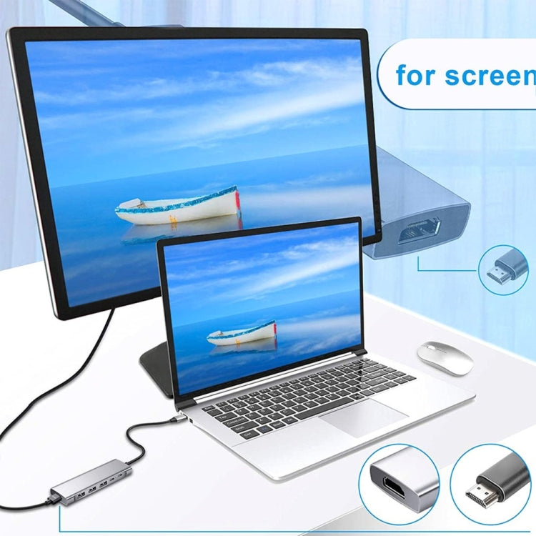 9 合 1 USB Type-C 轉 HDMI+USB3.0x3+Type-C+PD+SD/TF+音頻集線器轉接器，HDMI+USB3.0x3+Type-C+PD+SD/TF+音頻 轉 Type-C