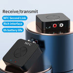 BT-21 NFC 藍牙 5.0 接收器與發射器 RCA 3.5mm AUX 音頻轉接器, BT-21