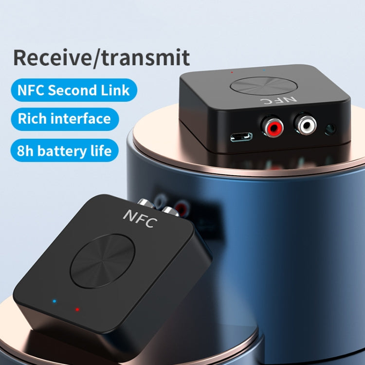 BT-21 NFC 藍牙 5.0 接收器與發射器 RCA 3.5mm AUX 音頻轉接器, BT-21