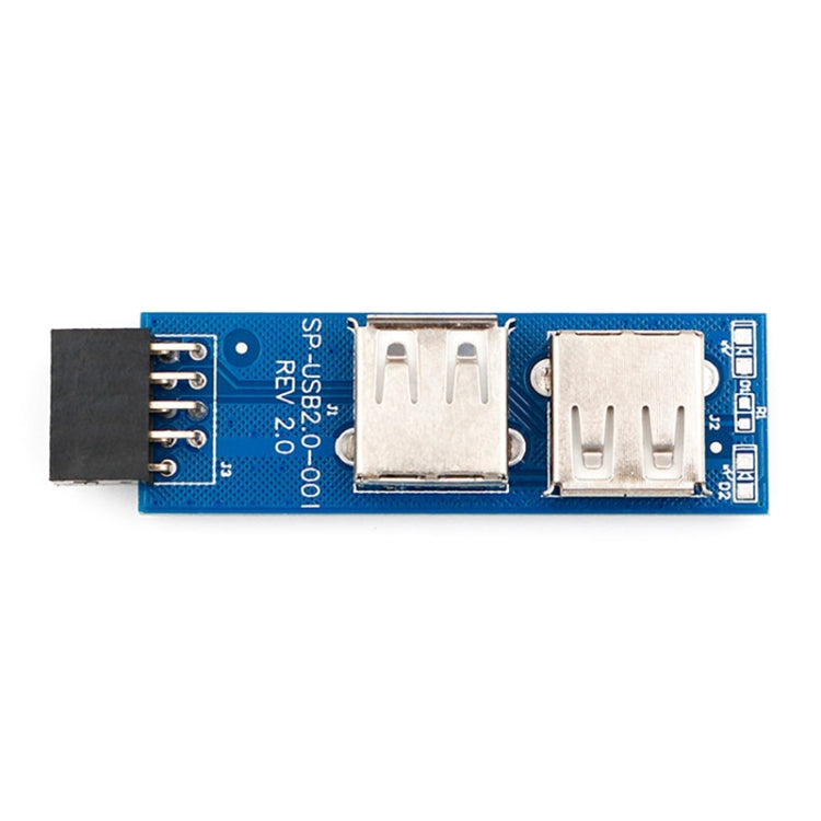 9針PC主機板轉2個USB 2.0母座轉換器，適用無線滑鼠接收器