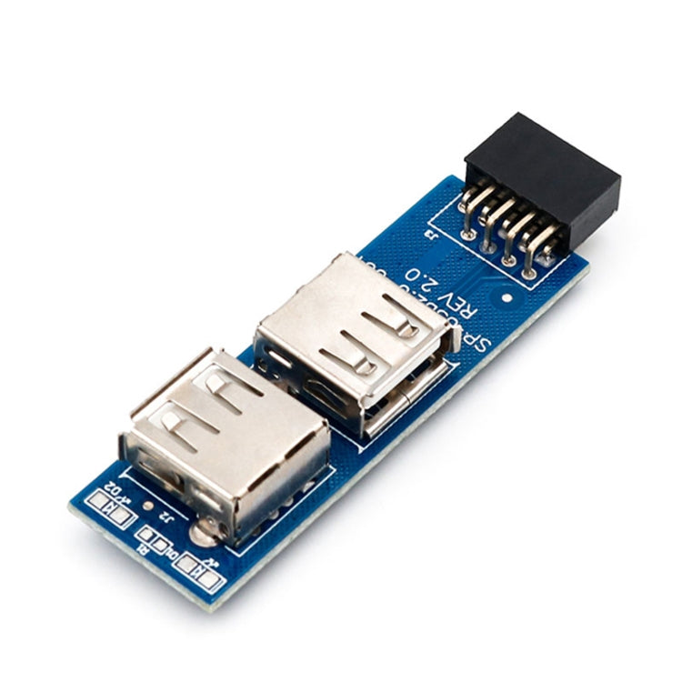 9針PC主機板轉2個USB 2.0母座轉換器，適用無線滑鼠接收器