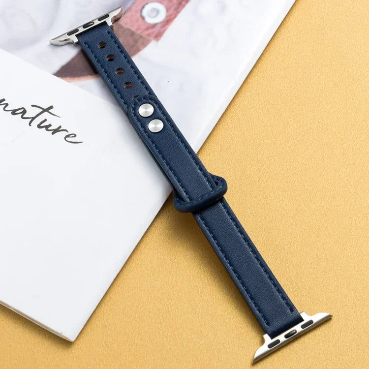 Microfiber Leather Car Line Small Waist Double Buckle Watch Strap, 7 41mm / 6&SE&5&4 40mm / 3&2&1 38mm, 7 45mm / 6&SE&5&4 44mm / 3&2&1 42mm