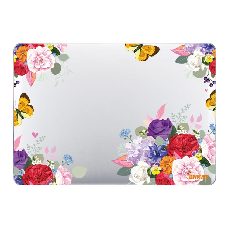 ENKAY 花卉系列圖案筆記型電腦保護水晶殼，適用於MacBook Air 13.3吋 A1932 / A2179 / A2337
