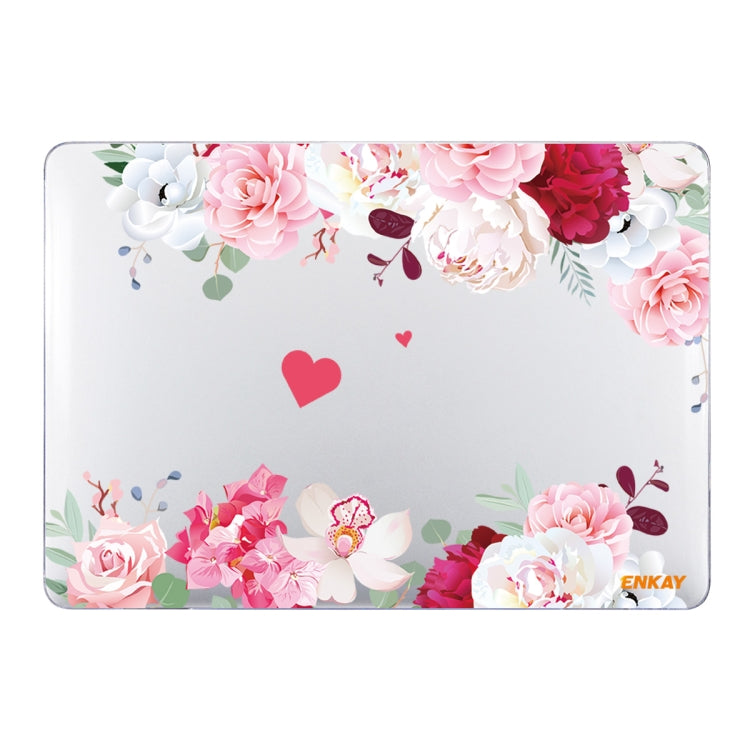 ENKAY 花卉系列圖案筆記型電腦保護水晶殼，適用於MacBook Air 13.3吋 A1932 / A2179 / A2337