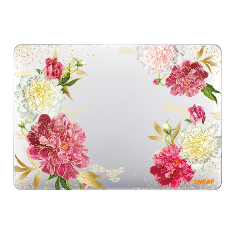 ENKAY 花卉系列圖案筆記型電腦保護水晶殼，適用於MacBook Air 13.3吋 A1932 / A2179 / A2337