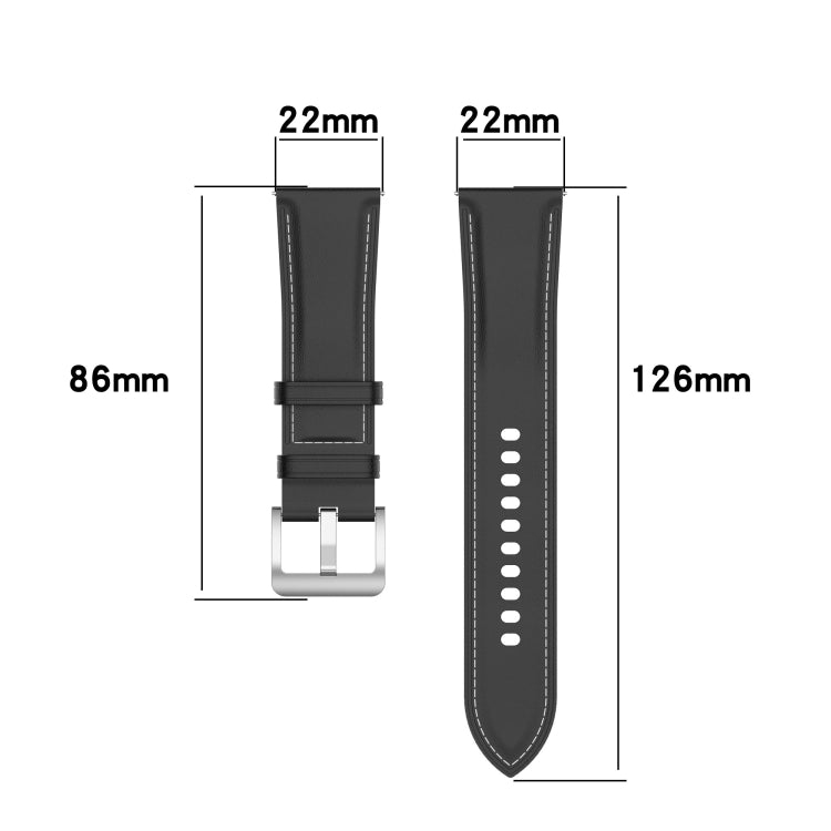 小牛紋理縫線錶帶，適用於 Samsung Galaxy Watch 3 45mm，適用於 Samsung Galaxy Watch 46mm，適用於 Samsung Galaxy Gear S3 Classic / Gear S3 Frontier