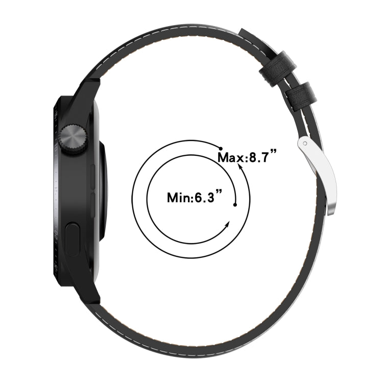 小牛紋理縫線錶帶，適用於 Samsung Galaxy Watch 3 45mm，適用於 Samsung Galaxy Watch 46mm，適用於 Samsung Galaxy Gear S3 Classic / Gear S3 Frontier