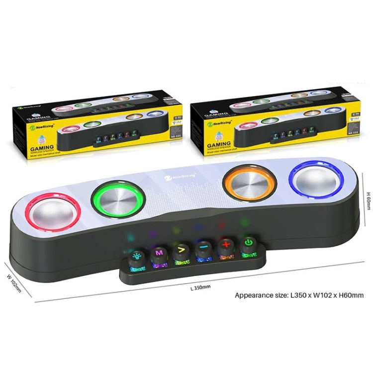 Newrixing NR555 桌面彩色 LED 遊戲藍牙揚聲器，支援 TF 與 FM