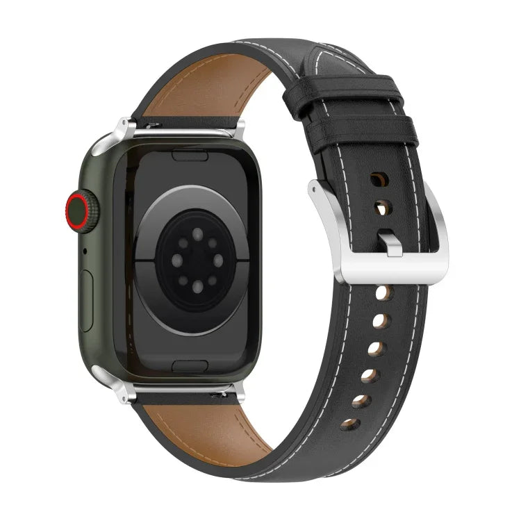 頂層牛皮縫線錶帶，適用於 Apple Watch 系列，7 41mm / 6&SE&5&4 40mm / 3&2&1 38mm 20mm，7 45mm / 6&SE&5&4 44mm / 3&2&1 42mm 22mm，7 41mm / 6&SE&5&4 40mm / 3&2&1 38mm 22mm，7 45mm / 6&SE&5&4 44mm / 3&2&1 42mm 20mm