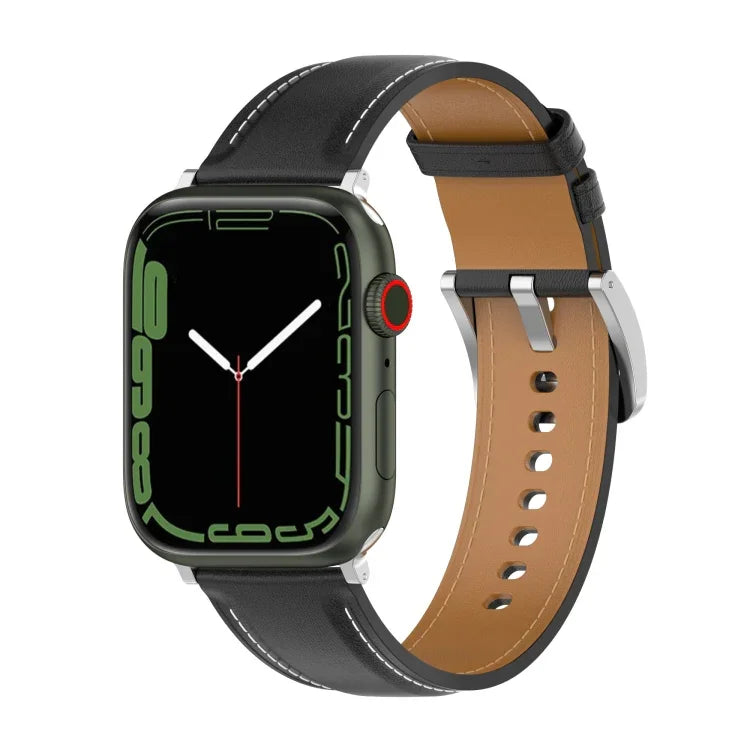 頂層牛皮縫線錶帶，適用於 Apple Watch 系列，7 41mm / 6&SE&5&4 40mm / 3&2&1 38mm 20mm，7 45mm / 6&SE&5&4 44mm / 3&2&1 42mm 22mm，7 41mm / 6&SE&5&4 40mm / 3&2&1 38mm 22mm，7 45mm / 6&SE&5&4 44mm / 3&2&1 42mm 20mm