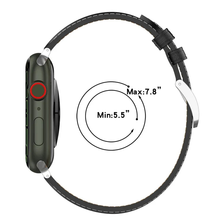 頂層牛皮縫線錶帶，適用於 Apple Watch 系列，7 41mm / 6&SE&5&4 40mm / 3&2&1 38mm 20mm，7 45mm / 6&SE&5&4 44mm / 3&2&1 42mm 22mm，7 41mm / 6&SE&5&4 40mm / 3&2&1 38mm 22mm，7 45mm / 6&SE&5&4 44mm / 3&2&1 42mm 20mm