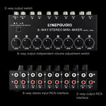 B066 迷你立體聲 8 通道 RCA 非源聲音被動混音器，無需電源，8 通道 RCA