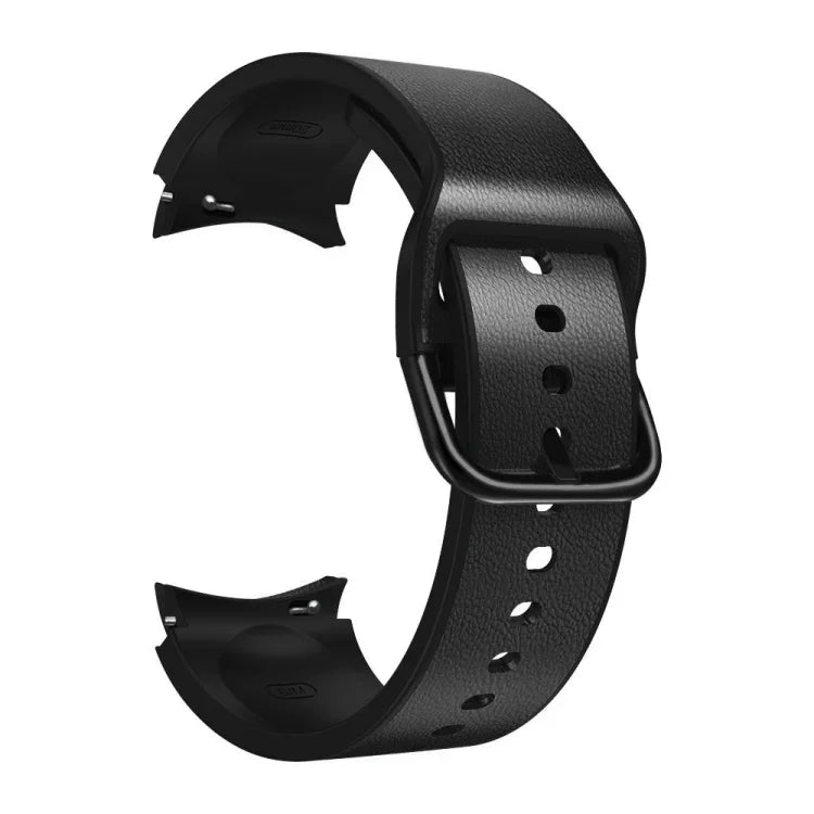 20mm 矽膠貼皮革錶帶，適用於 Samsung Galaxy Watch 4 40mm、Samsung Galaxy Watch 4 44mm、Samsung Galaxy Watch 4 Classic 42mm、Samsung Galaxy Watch 4 Classic 46mm