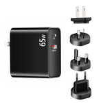 PD-65W USB-C / Type-C + QC3.0 USB 筆記型電腦充電器，澳洲插頭 / 美國插頭 / 歐盟插頭 / 英國插頭，澳洲插頭 / 美國插頭 / 歐盟插頭 / 英國插頭