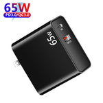 PD-65W USB-C / Type-C + QC3.0 USB 筆記型電腦充電器，澳洲插頭 / 美國插頭 / 歐盟插頭 / 英國插頭，澳洲插頭 / 美國插頭 / 歐盟插頭 / 英國插頭