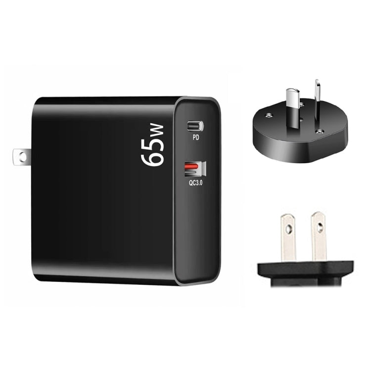 PD-65W USB-C / Type-C + QC3.0 USB 筆記型電腦充電器，澳洲插頭 / 美國插頭，澳洲插頭 / 美國插頭