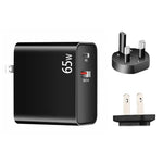 PD-65W USB-C / Type-C + QC3.0 USB 筆記型電腦充電器，英國插頭 / 美國插頭，英國插頭 / 美國插頭
