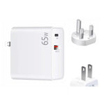 PD-65W USB-C / Type-C + QC3.0 USB 筆記型電腦充電器，英國插頭 / 美國插頭，英國插頭 / 美國插頭