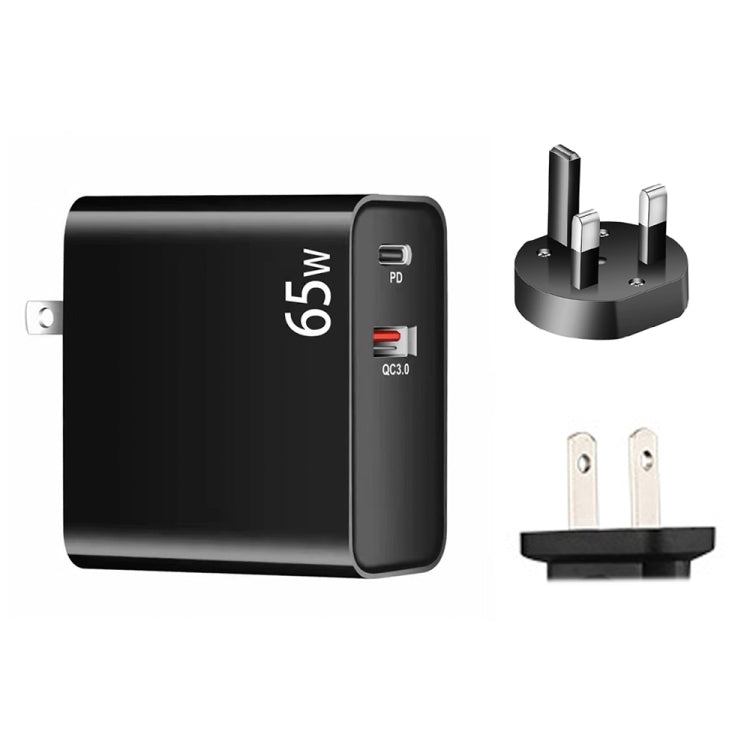 PD-65W USB-C / Type-C + QC3.0 USB 筆記型電腦充電適配器 + 1.8米 USB-C / Type-C對MagSafe 2 / T頭數據線，英規插頭 / 美規插頭，MagSafe 2 / T線，英規插頭 / 美規插頭