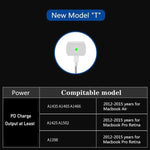 PD-65W USB-C / Type-C + QC3.0 USB 筆記型電腦充電適配器 + 1.8米 USB-C / Type-C對MagSafe 2 / T頭數據線，英規插頭 / 美規插頭，MagSafe 2 / T線，英規插頭 / 美規插頭