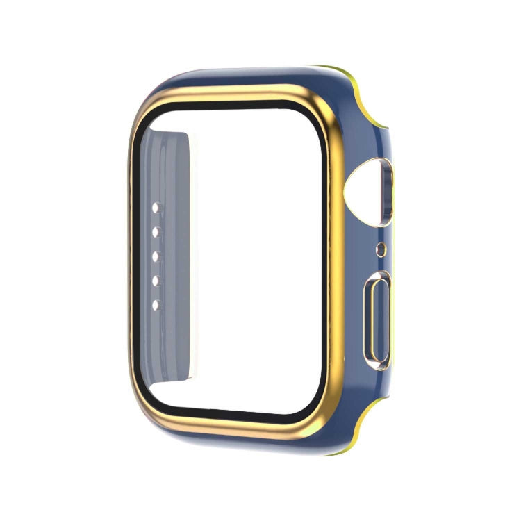 電鍍雙色 PC+鋼化膜錶殼，適用於 Apple Watch Series 9 / 8 / 7 45mm，適用於 Apple Watch Series 6/5/4/SE 44mm