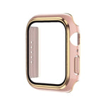 電鍍雙色 PC+鋼化膜錶殼，適用於 Apple Watch Series 9 / 8 / 7 45mm，適用於 Apple Watch Series 6/5/4/SE 44mm