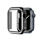 電鍍雙色 PC+鋼化膜錶殼，適用於 Apple Watch Series 9 / 8 / 7 45mm，適用於 Apple Watch Series 6/5/4/SE 44mm