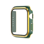電鍍雙色 PC+鋼化膜錶殼，適用於 Apple Watch Series 9 / 8 / 7 45mm，適用於 Apple Watch Series 6/5/4/SE 44mm