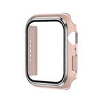 電鍍雙色 PC+鋼化膜錶殼，適用於 Apple Watch Series 9 / 8 / 7 45mm，適用於 Apple Watch Series 6/5/4/SE 44mm