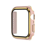電鍍雙色 PC+鋼化膜錶殼，適用於 Apple Watch Series 9 / 8 / 7 45mm，適用於 Apple Watch Series 6/5/4/SE 44mm