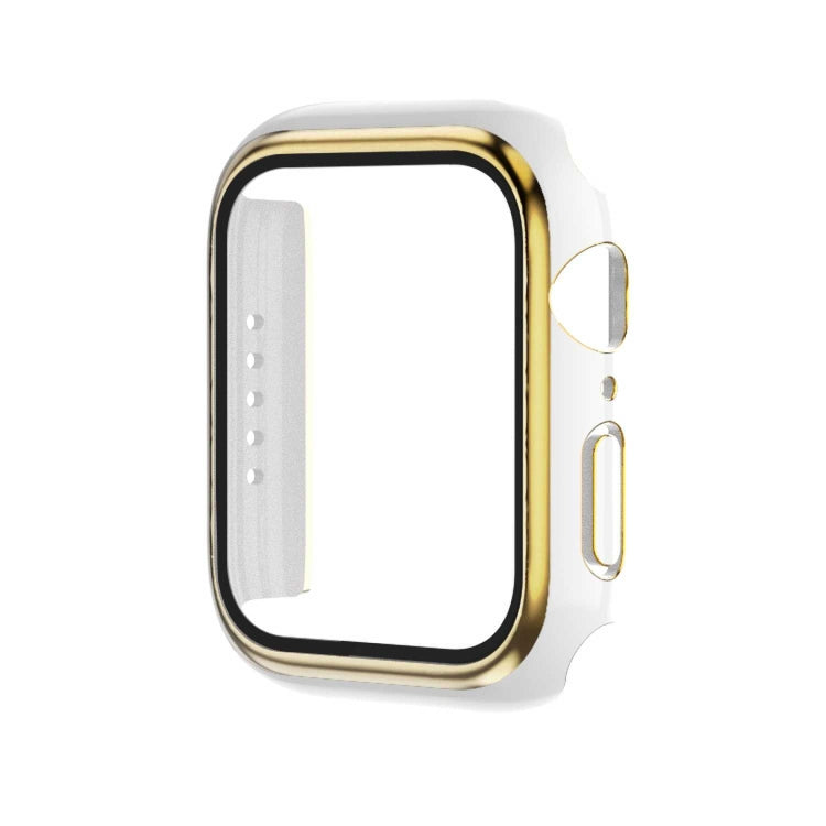電鍍雙色 PC+鋼化膜錶殼，適用於 Apple Watch Series 3/2/1 42mm，適用於 Apple Watch Series 9 / 8 / 7 41mm