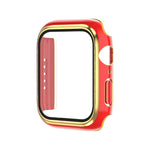 電鍍雙色 PC+鋼化膜錶殼，適用於 Apple Watch Series 3/2/1 42mm，適用於 Apple Watch Series 9 / 8 / 7 41mm