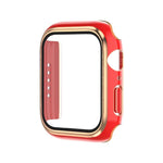 電鍍雙色 PC+鋼化膜錶殼，適用於 Apple Watch Series 3/2/1 42mm，適用於 Apple Watch Series 9 / 8 / 7 41mm