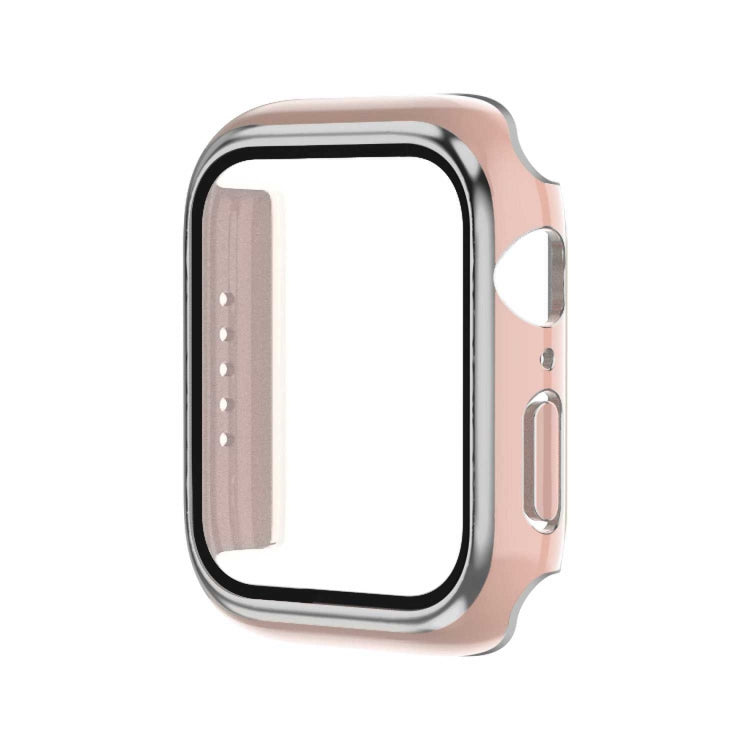 電鍍雙色 PC+鋼化膜錶殼，適用於 Apple Watch Series 3/2/1 42mm，適用於 Apple Watch Series 9 / 8 / 7 41mm