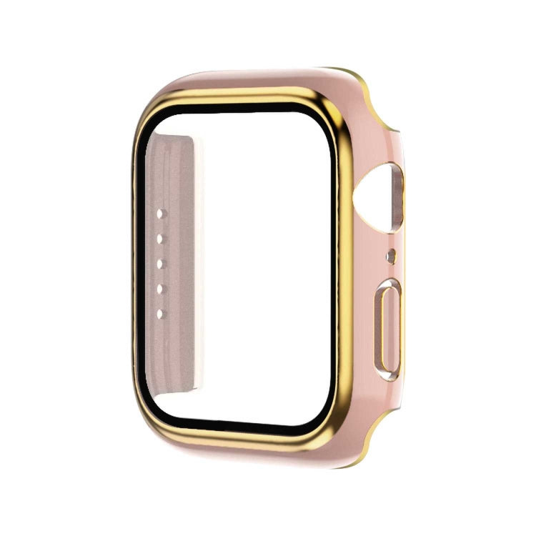 電鍍雙色 PC+鋼化膜錶殼，適用於 Apple Watch Series 3/2/1 42mm，適用於 Apple Watch Series 9 / 8 / 7 41mm