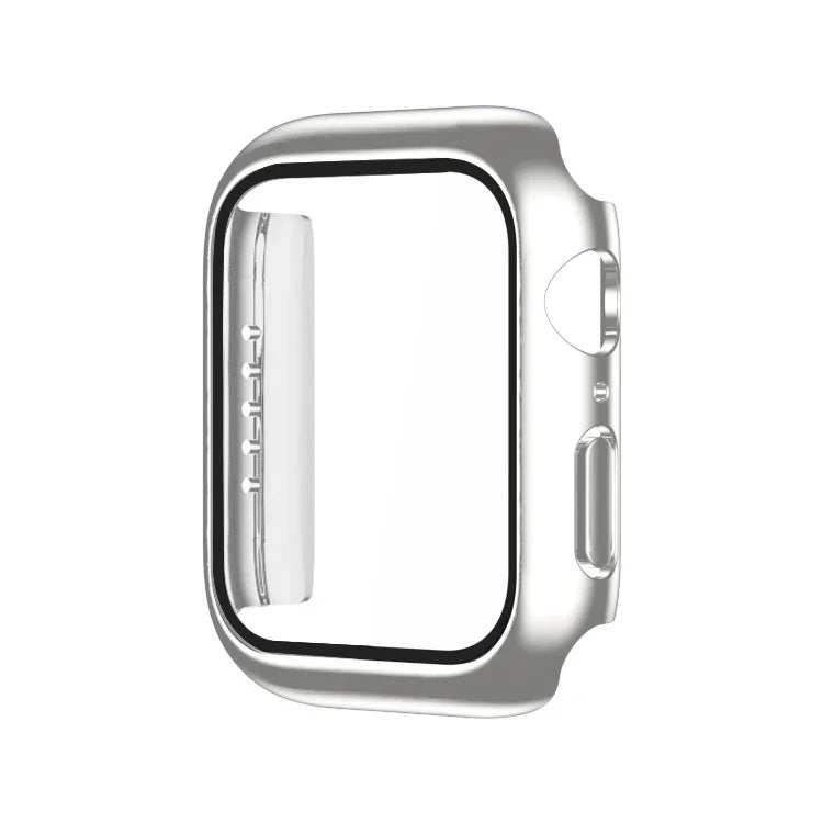 電鍍單色PC+鋼化膜錶殼，適用於 Apple Watch 系列 9 / 8 / 7 45mm，Apple Watch 系列 8 / 7 45mm，Apple Watch 系列 6/5/4/SE 44mm，Apple Watch 系列 3/2/1 42mm，Apple Watch 系列 9 / 8 / 7 41mm