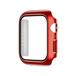 電鍍單色PC+鋼化膜錶殼，適用於 Apple Watch 系列 9 / 8 / 7 45mm，Apple Watch 系列 8 / 7 45mm，Apple Watch 系列 6/5/4/SE 44mm，Apple Watch 系列 3/2/1 42mm，Apple Watch 系列 9 / 8 / 7 41mm