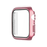 電鍍單色PC+鋼化膜錶殼，適用於 Apple Watch 系列 9 / 8 / 7 45mm，Apple Watch 系列 8 / 7 45mm，Apple Watch 系列 6/5/4/SE 44mm，Apple Watch 系列 3/2/1 42mm，Apple Watch 系列 9 / 8 / 7 41mm