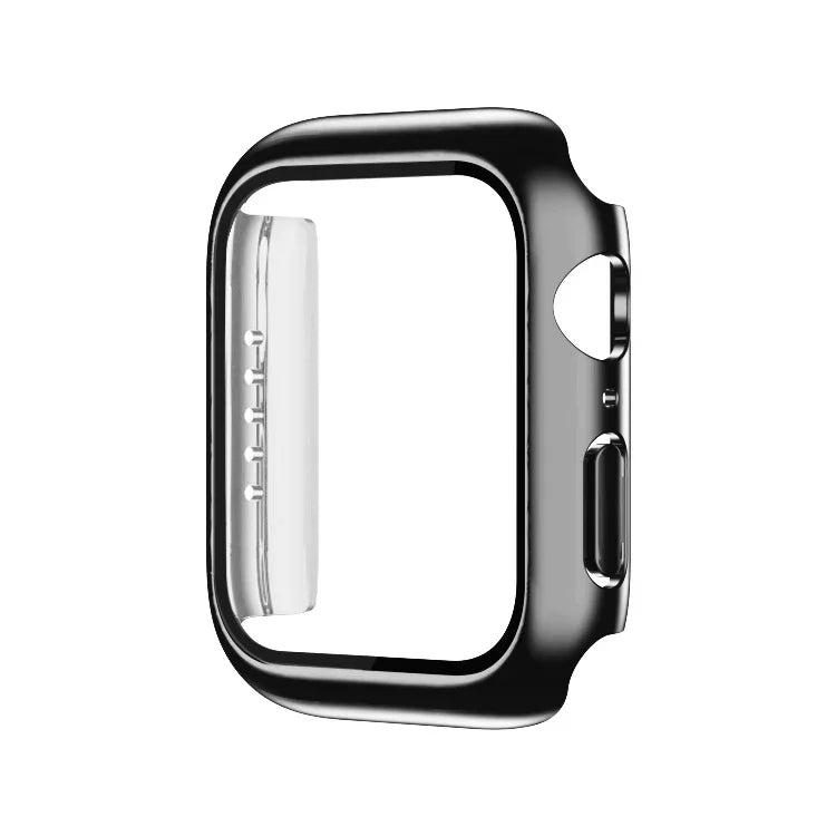電鍍單色PC+鋼化膜錶殼，適用於 Apple Watch 系列 9 / 8 / 7 45mm，Apple Watch 系列 8 / 7 45mm，Apple Watch 系列 6/5/4/SE 44mm，Apple Watch 系列 3/2/1 42mm，Apple Watch 系列 9 / 8 / 7 41mm