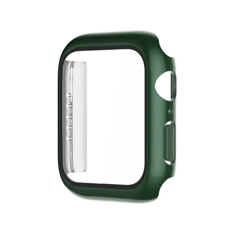 電鍍單色PC+鋼化膜錶殼，適用於 Apple Watch 系列 9 / 8 / 7 45mm，Apple Watch 系列 8 / 7 45mm，Apple Watch 系列 6/5/4/SE 44mm，Apple Watch 系列 3/2/1 42mm，Apple Watch 系列 9 / 8 / 7 41mm