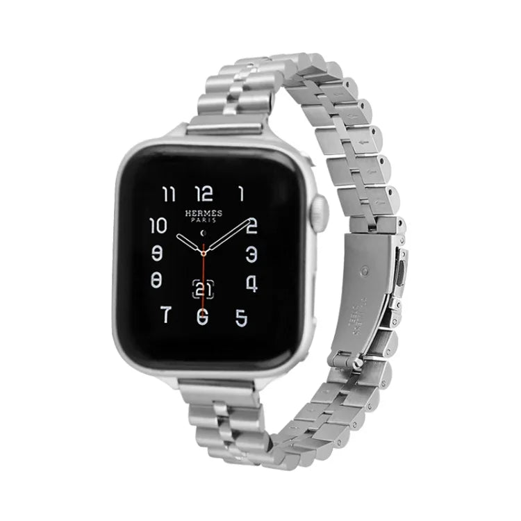 半圓三珠金屬錶帶，適用於 Apple Watch Series，7 45mm / 6&SE&5&4 44mm / 3&2&1 42mm，7 41mm / 6&SE&5&4 40mm / 3&2&1 38mm