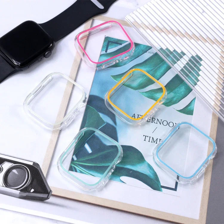 發光鏤空彩色PC錶殼，適用於 Apple Watch 系列 9 / 8 / 7 45mm，Apple Watch 系列 6/5/4/SE 44mm，Apple Watch 系列 3/2/1 42mm，Apple Watch 系列 9 / 8 / 7 41mm，Apple Watch 系列 6/5/4/SE 40mm